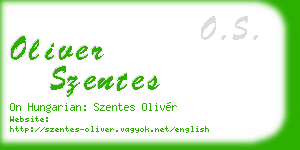 oliver szentes business card